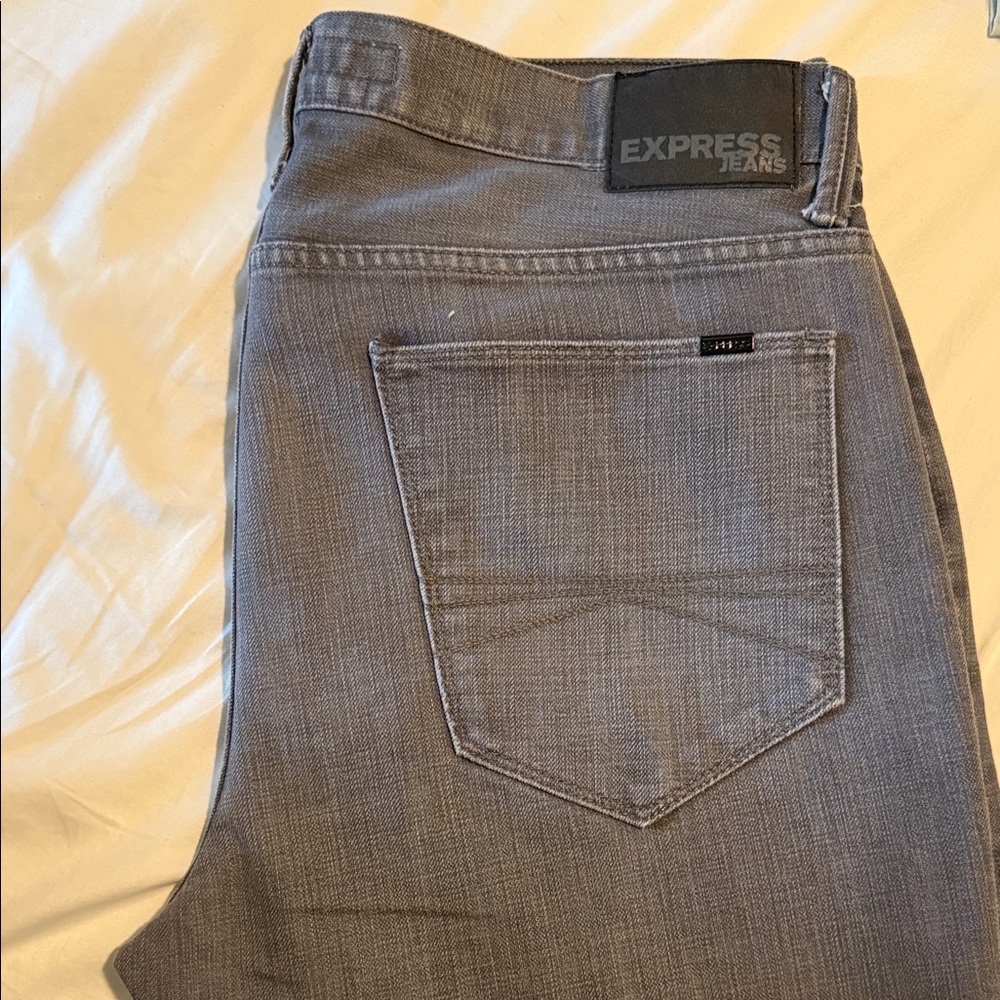 Express Men's Charcoal Slim Fit Straight Leg Jeans